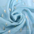 Customized woven 9M/M wholesale silk clip jacquard metallic fabric for cloth
